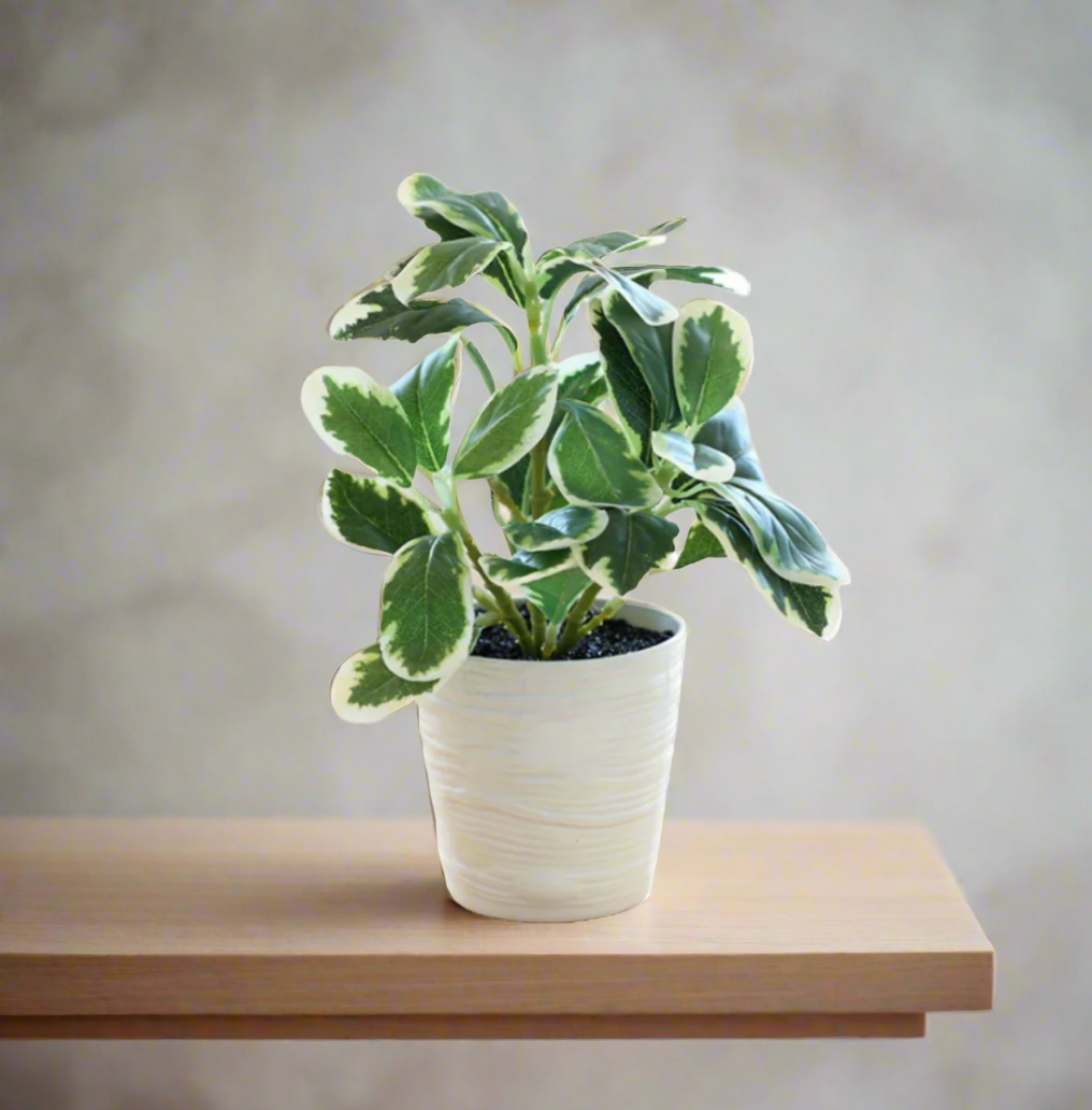 Artificial Green Leaf Pot - 28 cm