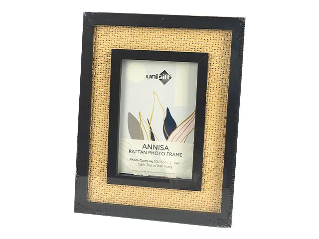 Annisa Rattan Frame – 10x15cm Handwoven Rattan &amp; MDF Photo Frame