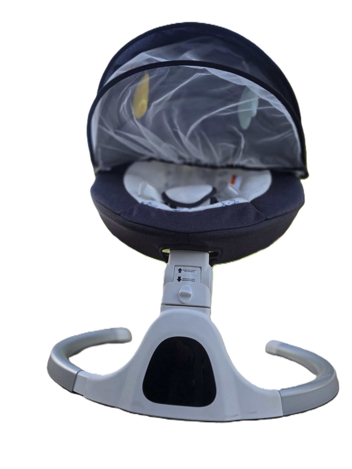 Electric Baby Swing - Touch Screen, 5 Speeds, Portable, Bluetooth, Lullabies, Timer, 5-Point Harness for Infants &amp; Toddlers