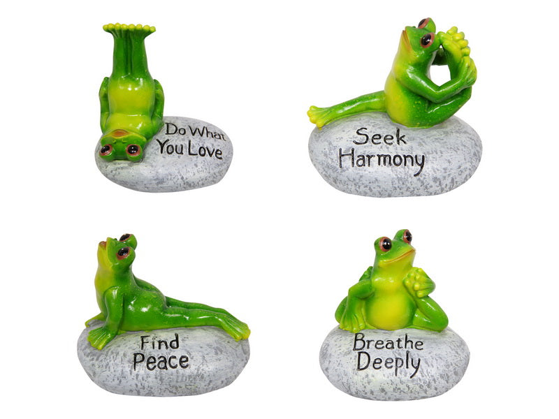 Yoga Frog Figurines I Inspirational Zen Decor – 10cm