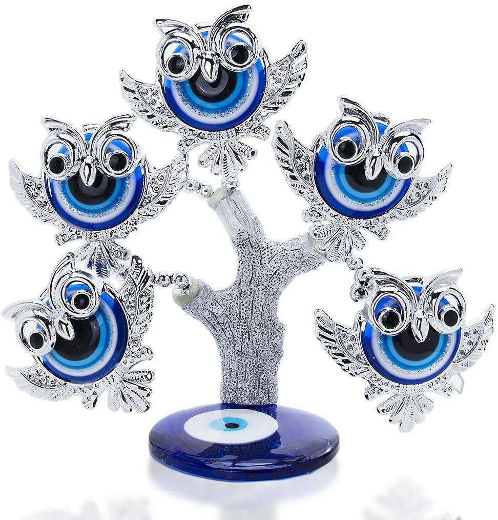 Evil Eye Feng Shui Tree – Owl &amp; Butterfly Decor for Protection