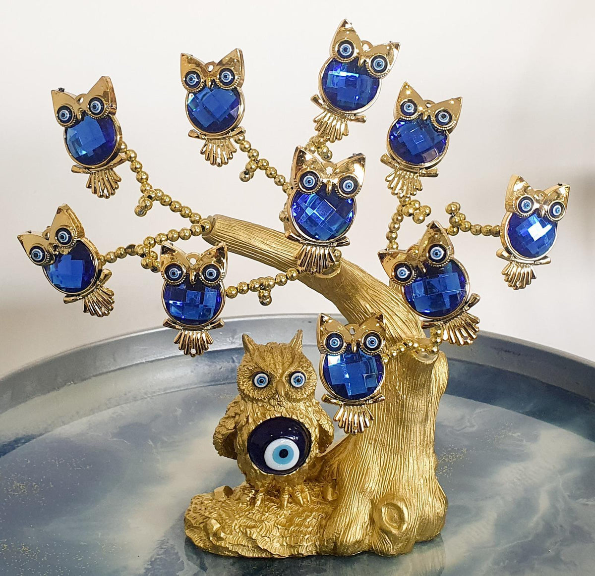 Evil Eye Feng Shui Tree – Owl &amp; Butterfly Decor for Protection