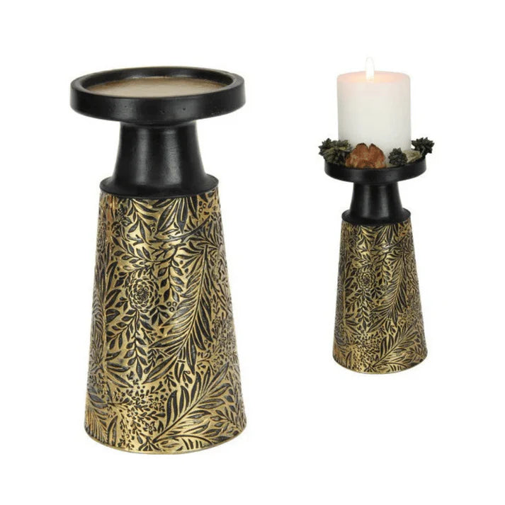 Pillar Candle Holder Set of 2-Resin Candle Stand Farmhouse