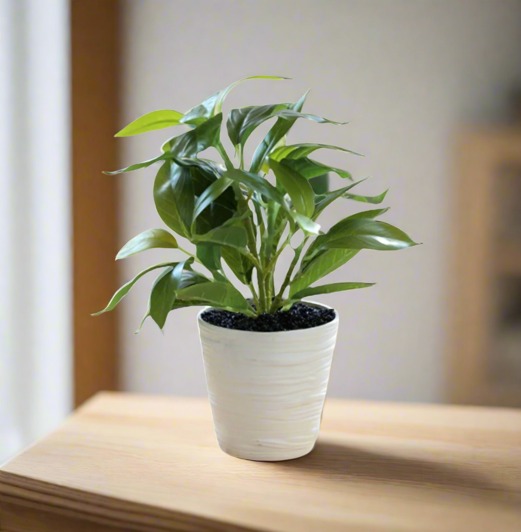 Artificial Green Leaf Pot - 28 cm