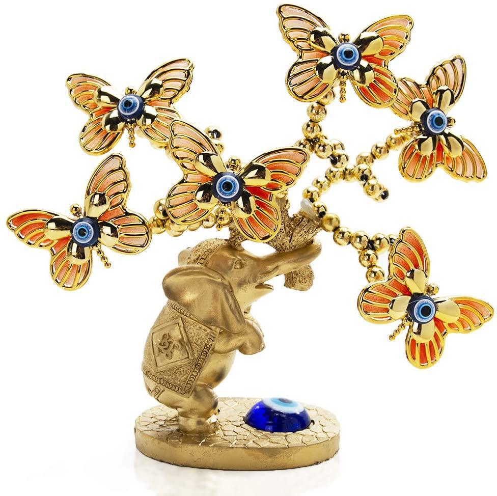 Evil Eye Feng Shui Tree – Owl &amp; Butterfly Decor for Protection