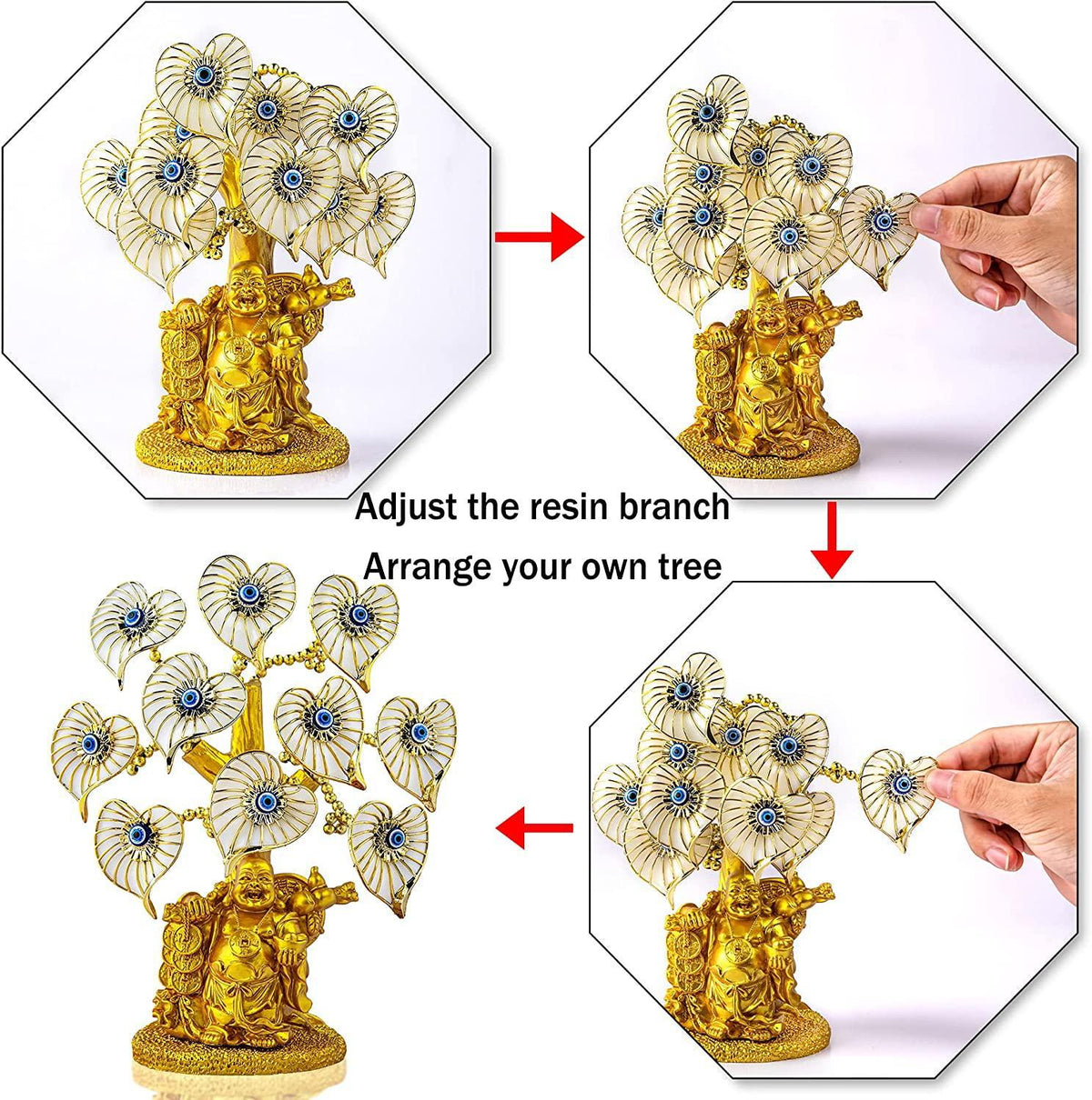 Lucky Evil Eye Feng Shui Money Tree for Protection, Prosperity &amp; Positive Energy