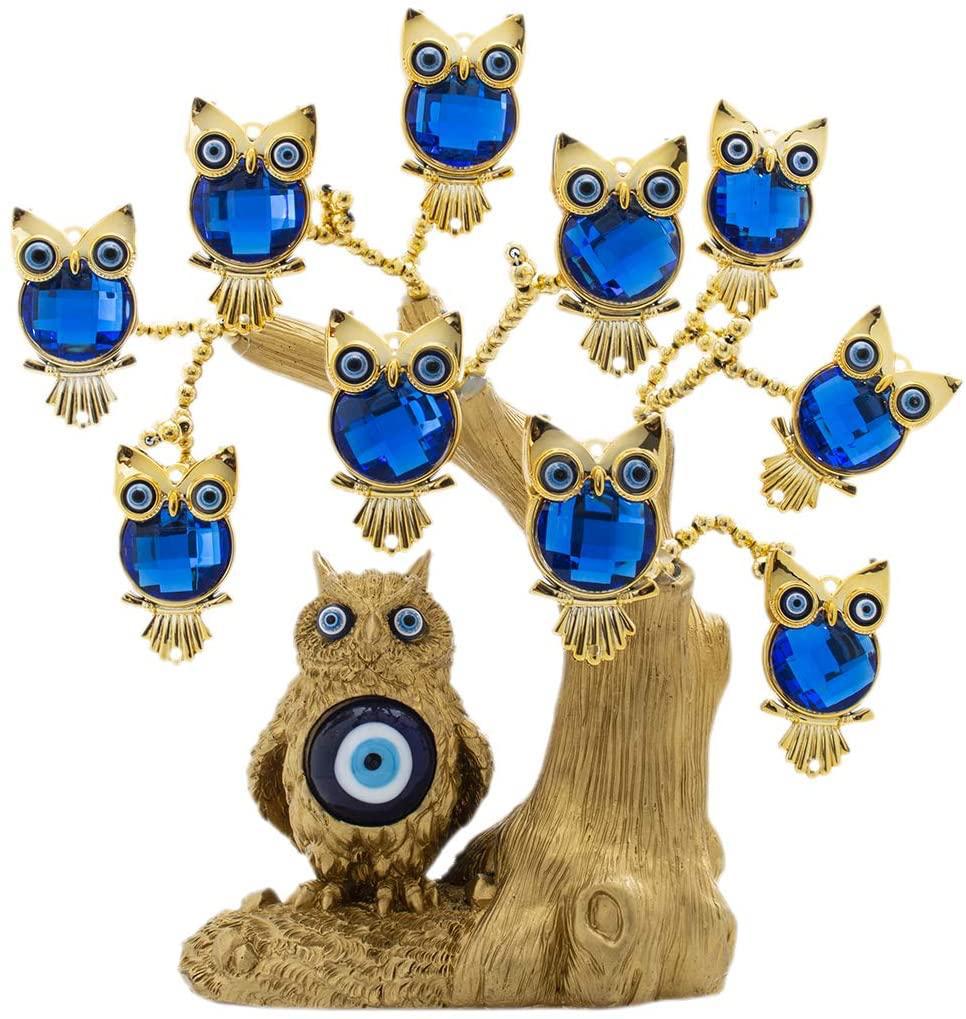 Evil Eye Feng Shui Tree – Owl &amp; Butterfly Decor for Protection