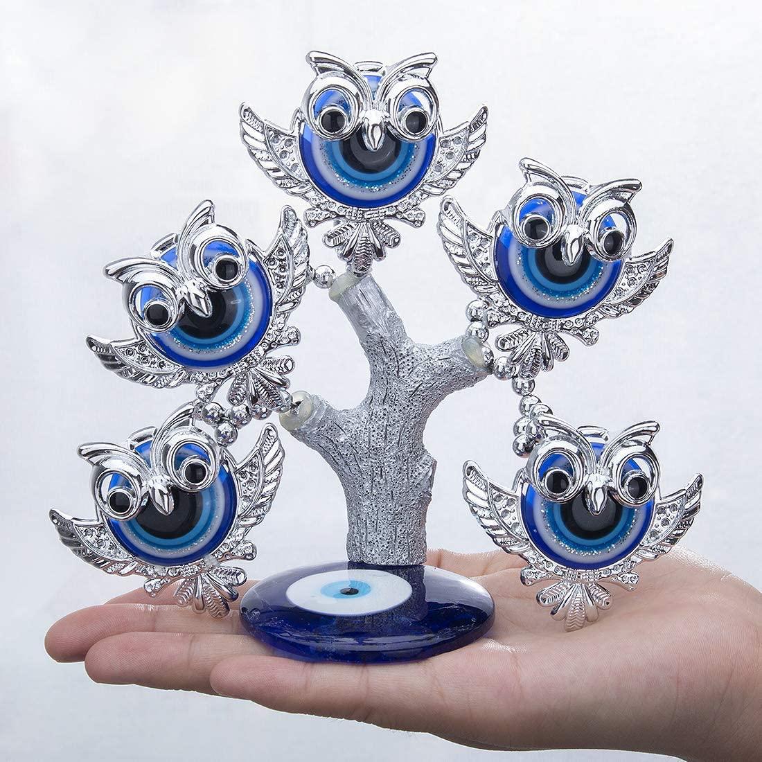 Evil Eye Feng Shui Tree – Owl &amp; Butterfly Decor for Protection