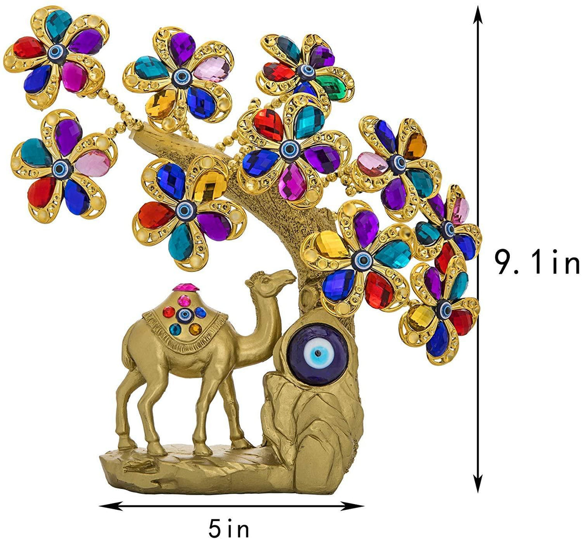 Lucky Evil Eye Feng Shui Money Tree for Protection, Prosperity &amp; Positive Energy