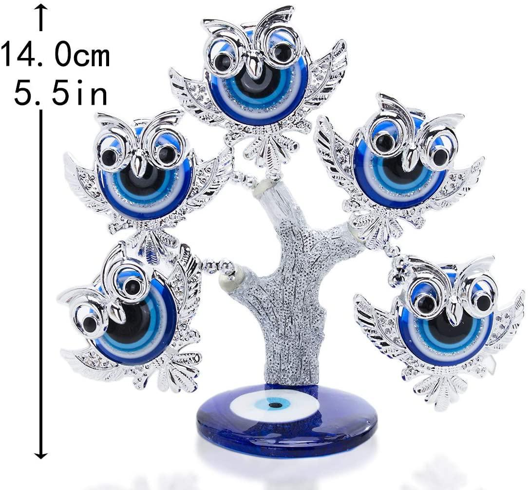 Evil Eye Feng Shui Tree – Owl &amp; Butterfly Decor for Protection