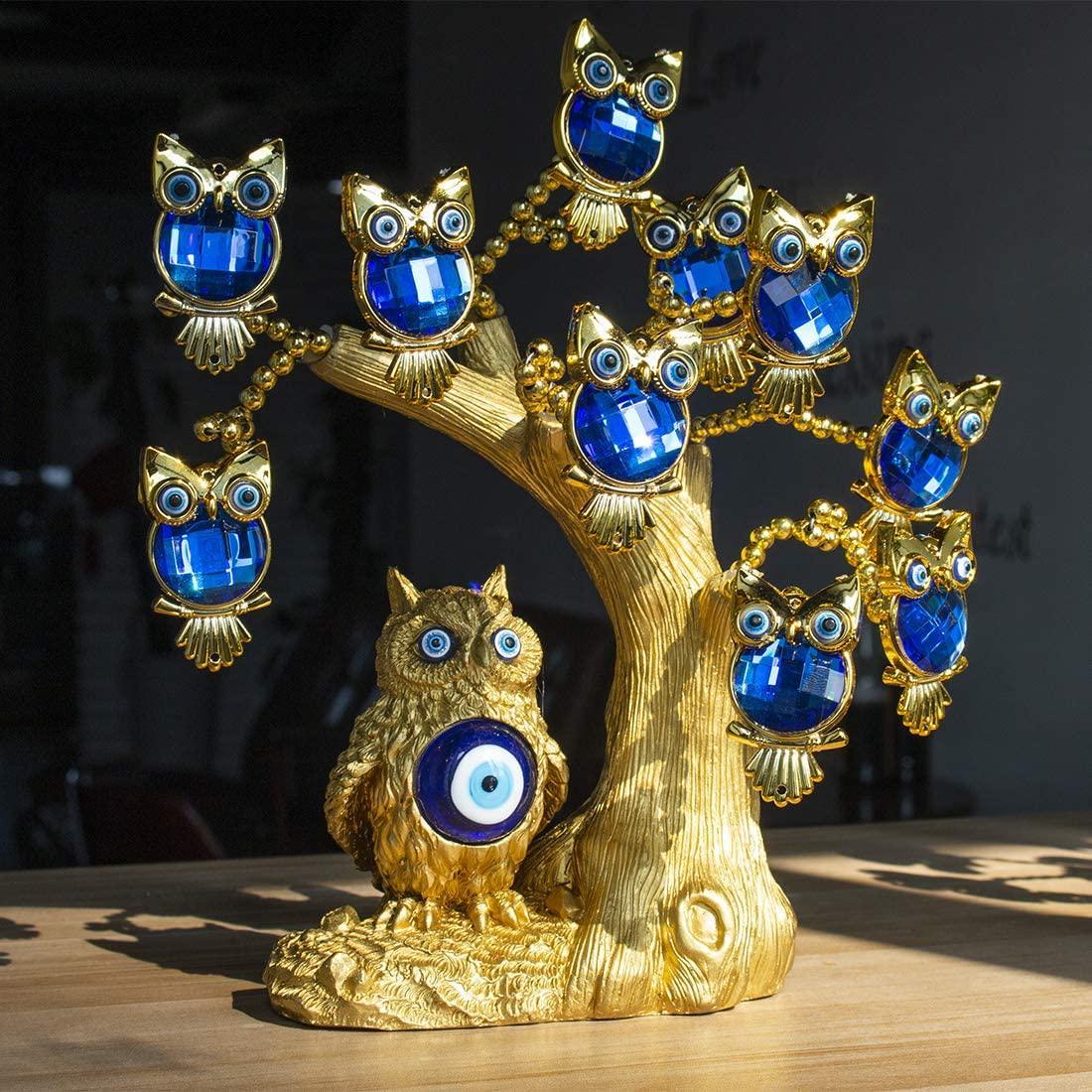 Evil Eye Feng Shui Tree – Owl &amp; Butterfly Decor for Protection