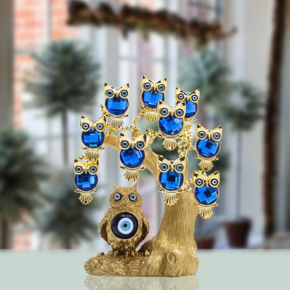 Evil Eye Feng Shui Tree – Owl &amp; Butterfly Decor for Protection