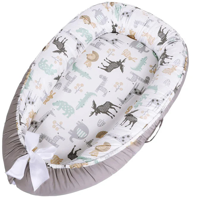 Baby Nest, Baby Lounger, Baby bed for Infant &amp; Newborn Babies, 100% cotton - Cuteably