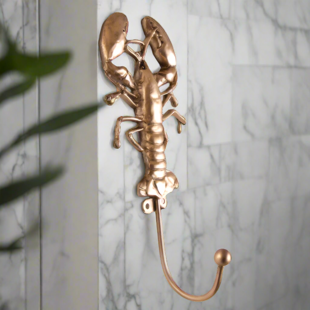 Lobster Brass Wall Hook