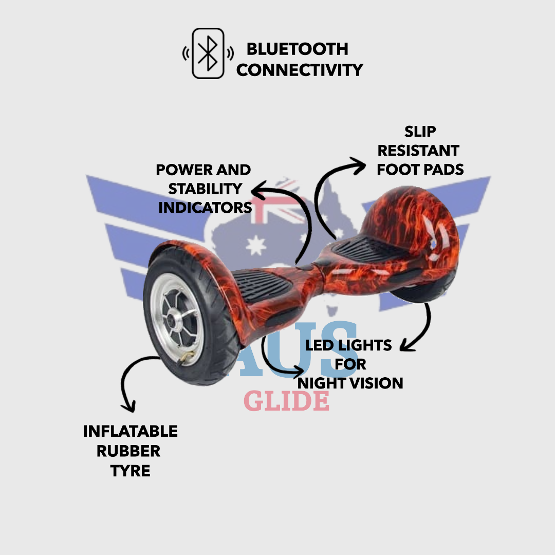 Australia Hoverboard 10 Inch Wheel Electric Hoverboard Scooter - Flame Style