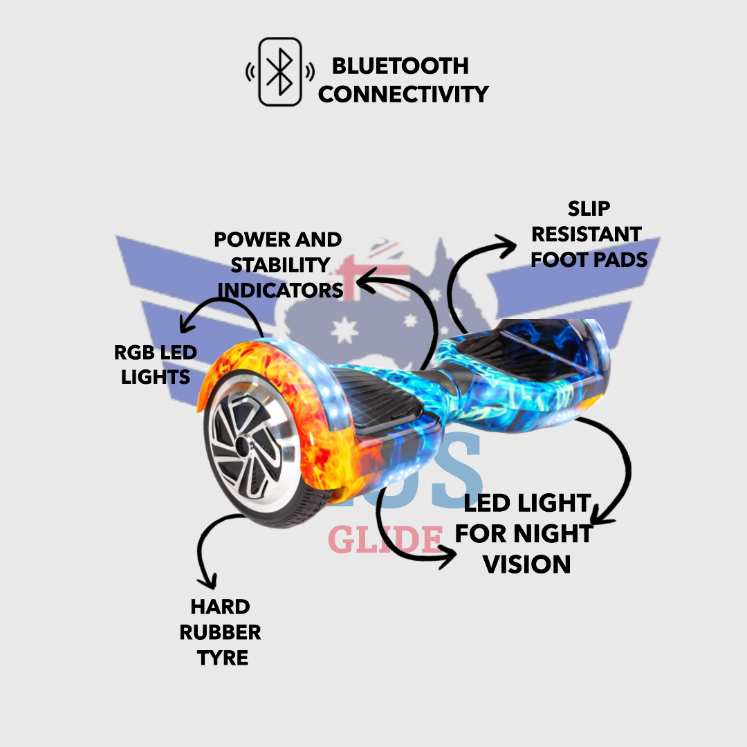 Australia Hoverboard 6.5&quot; Hoverboard Self Balancing Scooter - Fire &amp; Ice