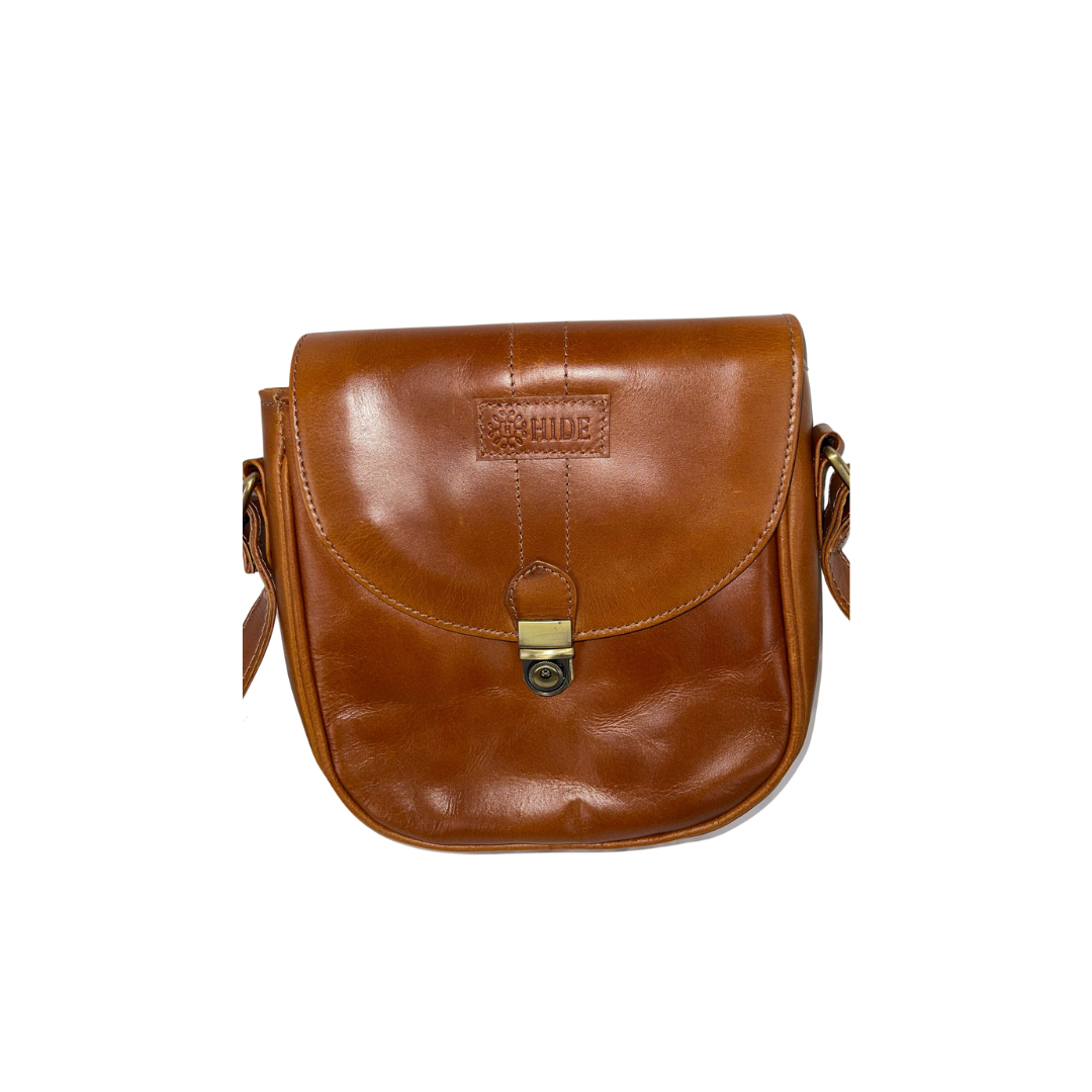 Brown Small Leather Messenger Bag