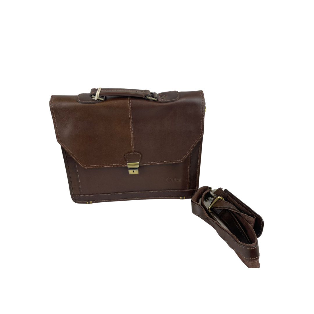 Classic Leather Laptop Messenger Bag