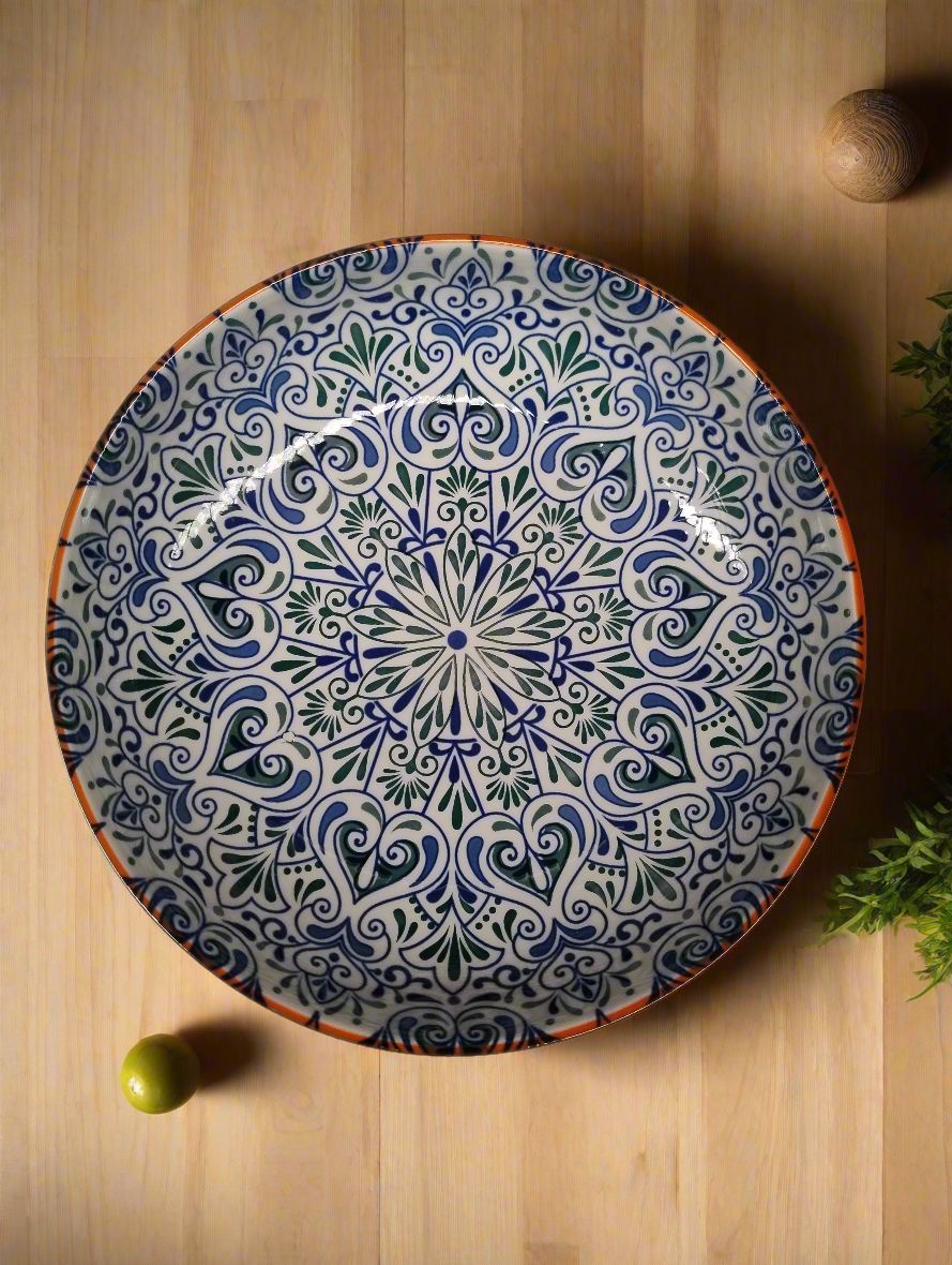 Moroccan Style Shallow Salad Bowl - 23 cm