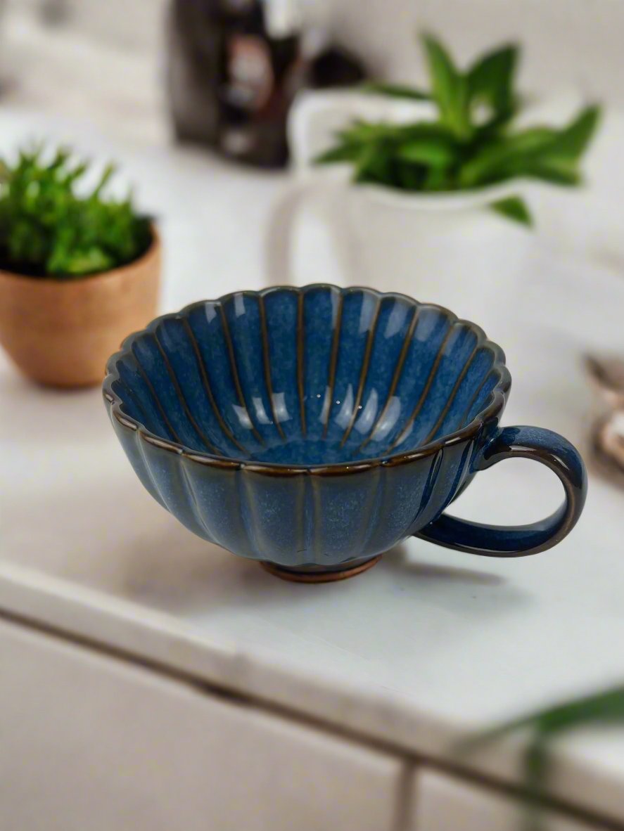 Blue Teapot and Mugs Set