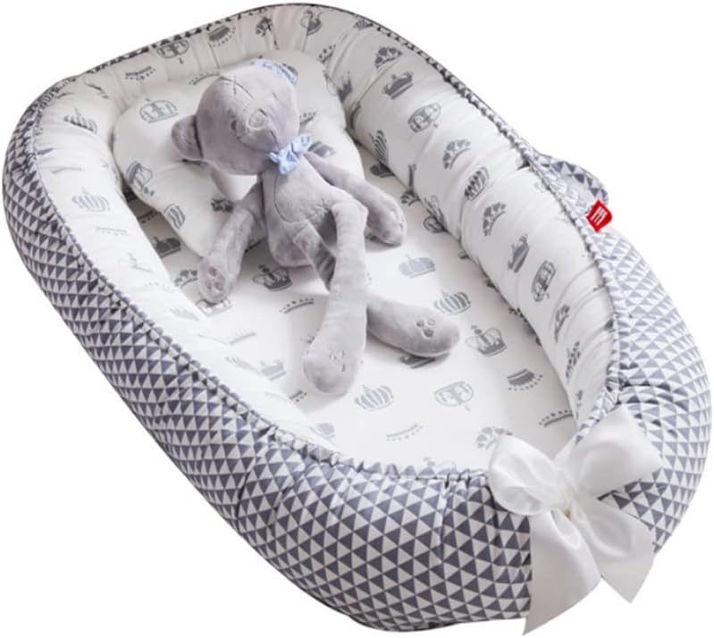 Baby Nest, Baby Lounger, Baby bed for Infant &amp; Newborn Babies, 100% cotton - Cuteably