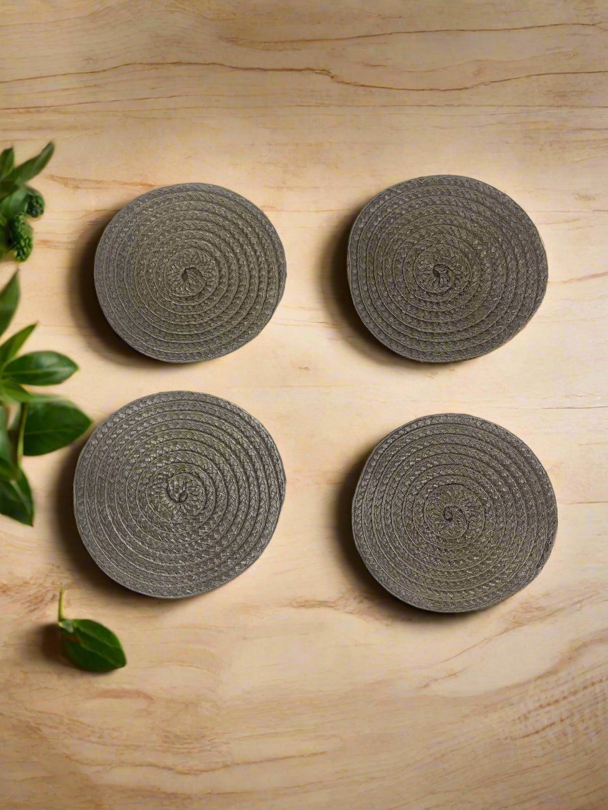 Salt &amp; Pepper Set of 4 PAIGE Coasters  - Dust