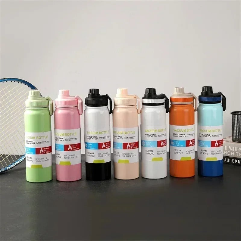 Double Vacuum Stainless Steel Bottle with Straw Lid -800ml