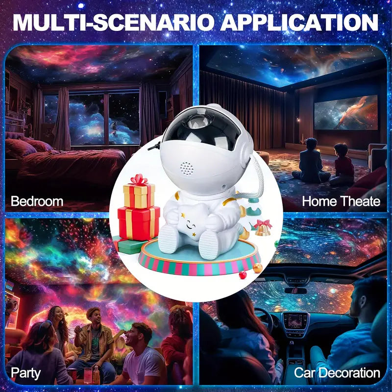 Galaxy Projector, Astronaut Nebula Night Light with Timer and Remote Control