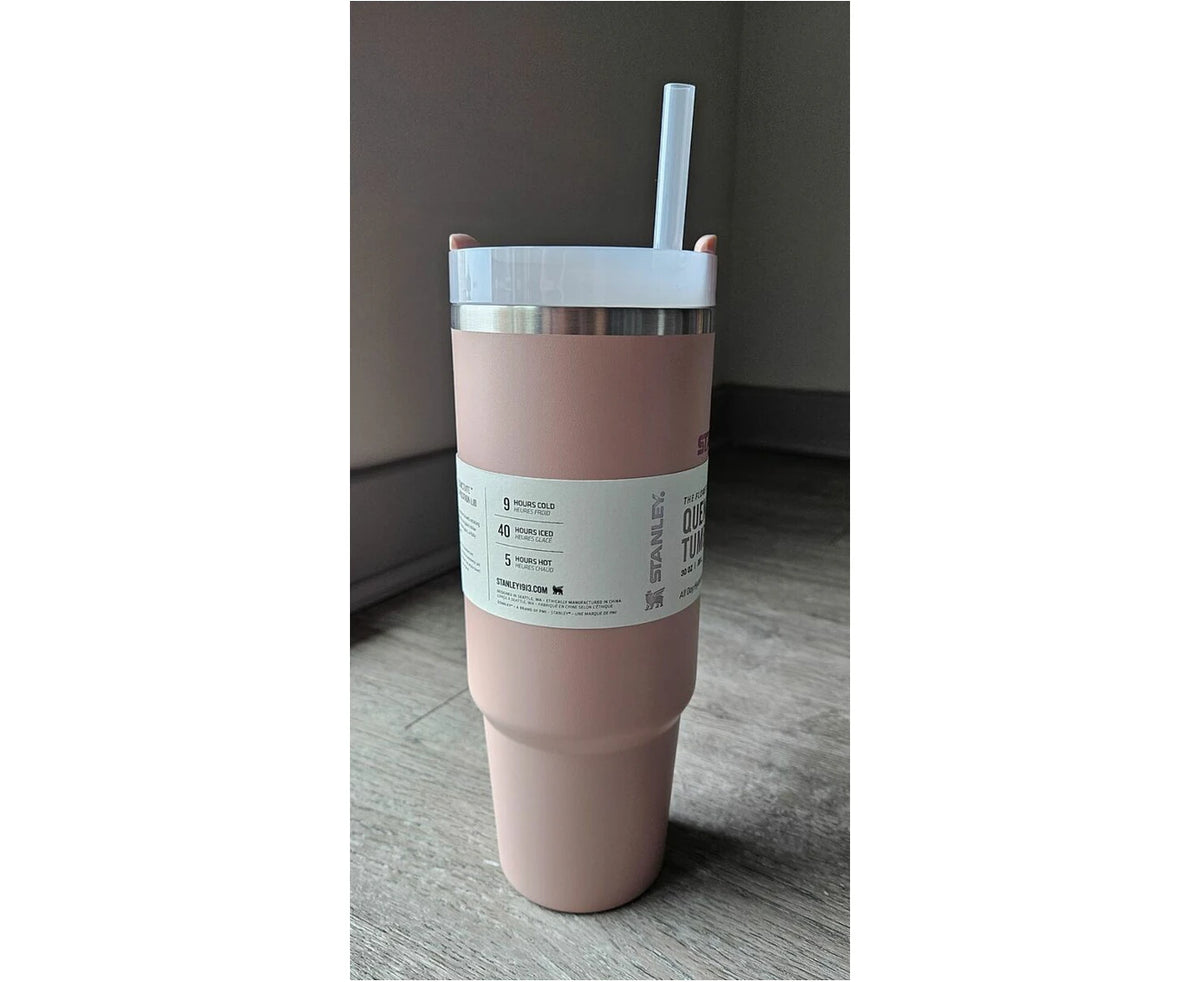 Stanley Quencher H2.0 Flow State Tumbler 40oz Cup - Light Pink Cherry Blossom