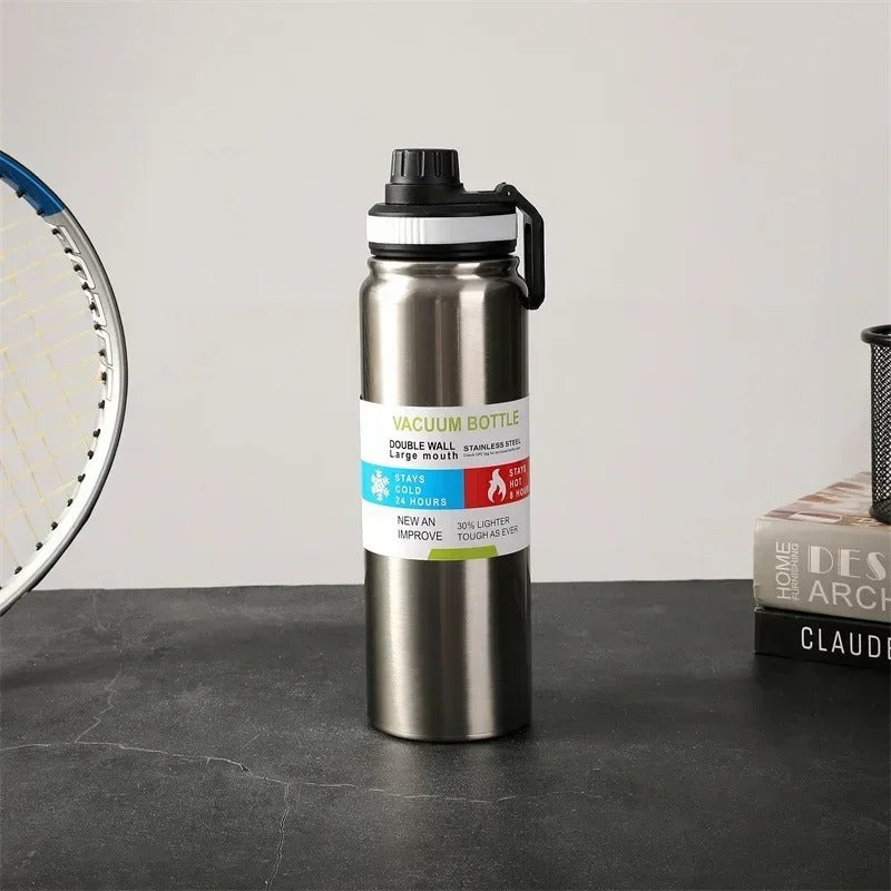 Double Vacuum Stainless Steel Bottle with Straw Lid -800ml