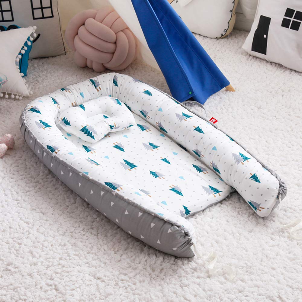 Baby Nest, Baby Lounger, Baby bed for Infant &amp; Newborn Babies, 100% cotton - Cuteably