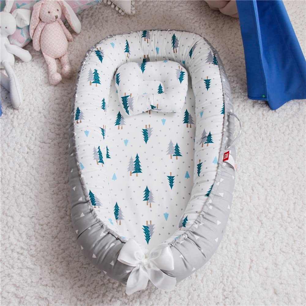 Baby Nest, Baby Lounger, Baby bed for Infant &amp; Newborn Babies, 100% cotton - Cuteably