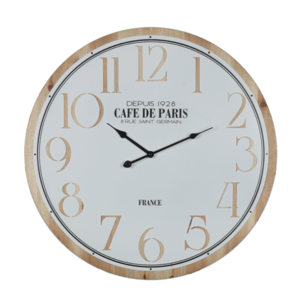 Full of style and character, our Chic Natural Wood Look Wall Clock 60cm is a beautiful statement clock. Perfect for your home as this clock is eye catching and makes an impact.| Bliss Gifts &amp; Homewares | Unit 8, 259 Princes Hwy Ulladulla | South Coast NSW | Online Retail Gift &amp; Homeware Shopping | 0427795959, 44541523