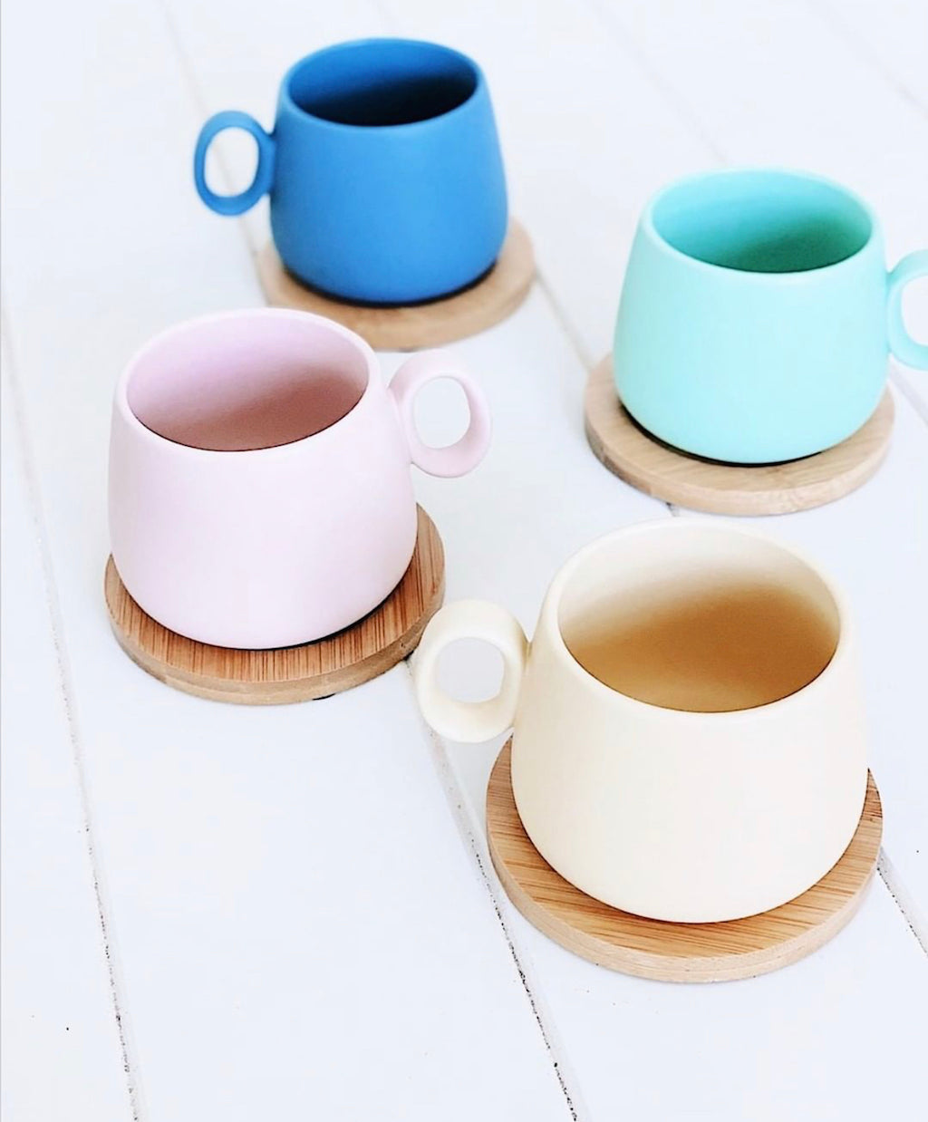 Enjoy the perfect coffee experience with the Coffee Culture 8 Piece Coffee Mug Gift Set. This trendy colourful mug set is made from Quality Ceramic in a modern design, with a Matte finish. Set includes 4 250ml coloured Mugs &amp; 4 Bamboo Coasters. Shop online or instore. AfterPay available. Australia wide Shipping. | Bliss Gifts &amp; Homewares | Unit 8, 259 Princes Hwy Ulladulla | South Coast NSW | 0427795959, 44541523