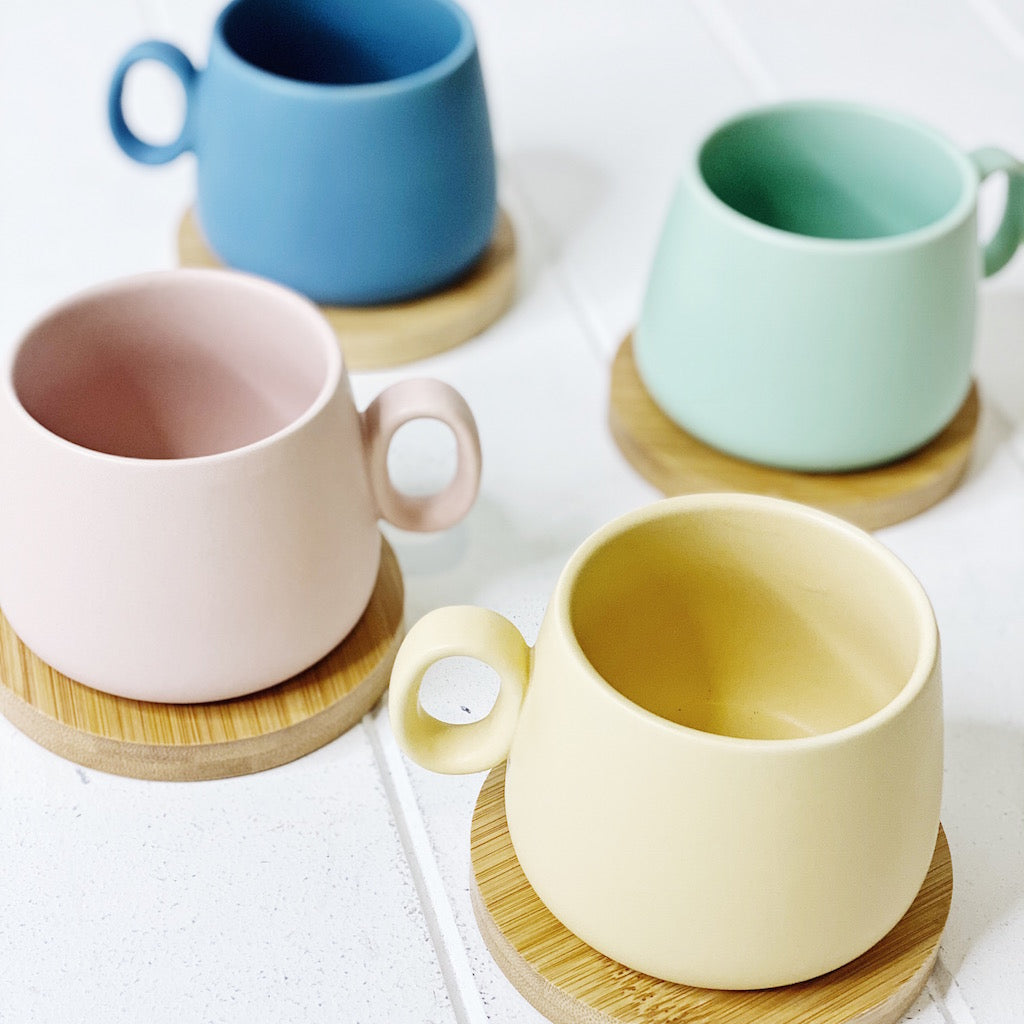 Enjoy the perfect coffee experience with the Coffee Culture 8 Piece Coffee Mug Gift Set. This trendy colourful mug set is made from Quality Ceramic in a modern design, with a Matte finish. Set includes 4 250ml coloured Mugs &amp; 4 Bamboo Coasters. Shop online or instore. AfterPay available. Australia wide Shipping. | Bliss Gifts &amp; Homewares | Unit 8, 259 Princes Hwy Ulladulla | South Coast NSW | 0427795959, 44541523