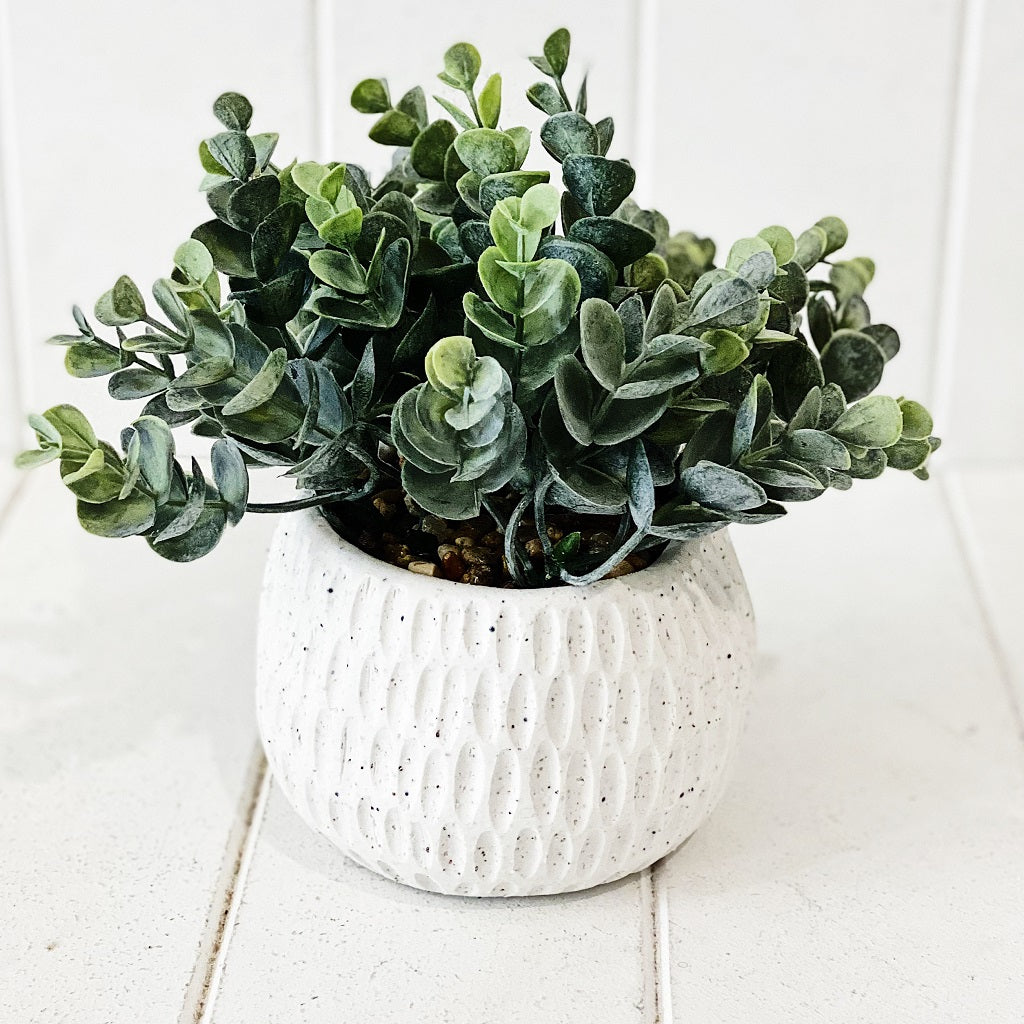 Faux Snake Plant in Speckled Pot