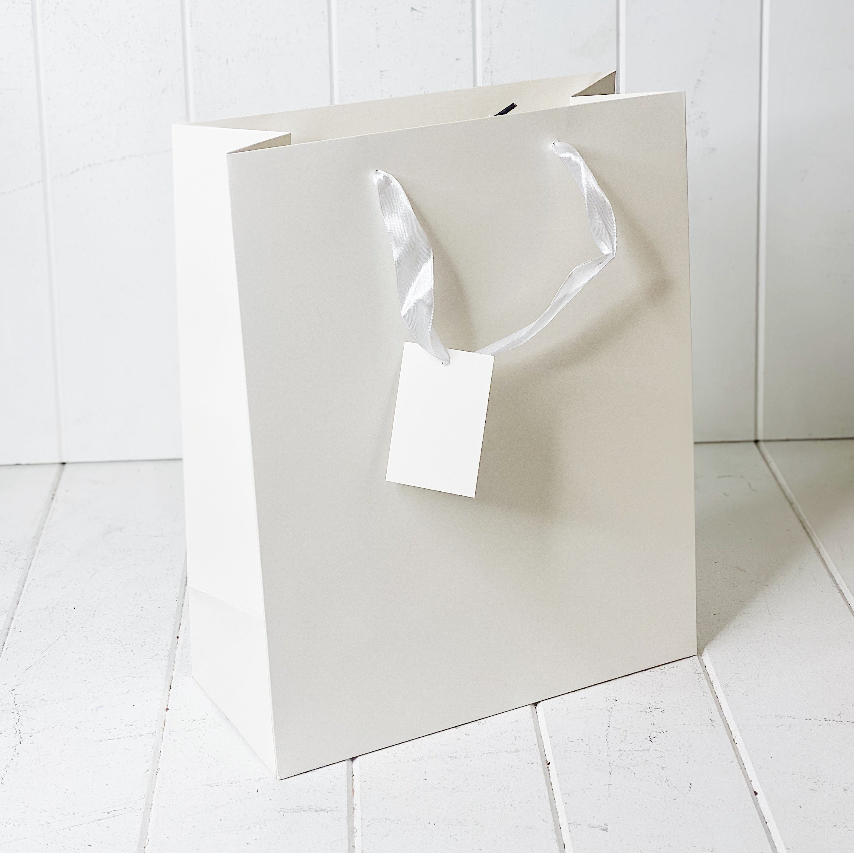 Matte White Gift Bag - Large - BLISS Gifts & Homewares