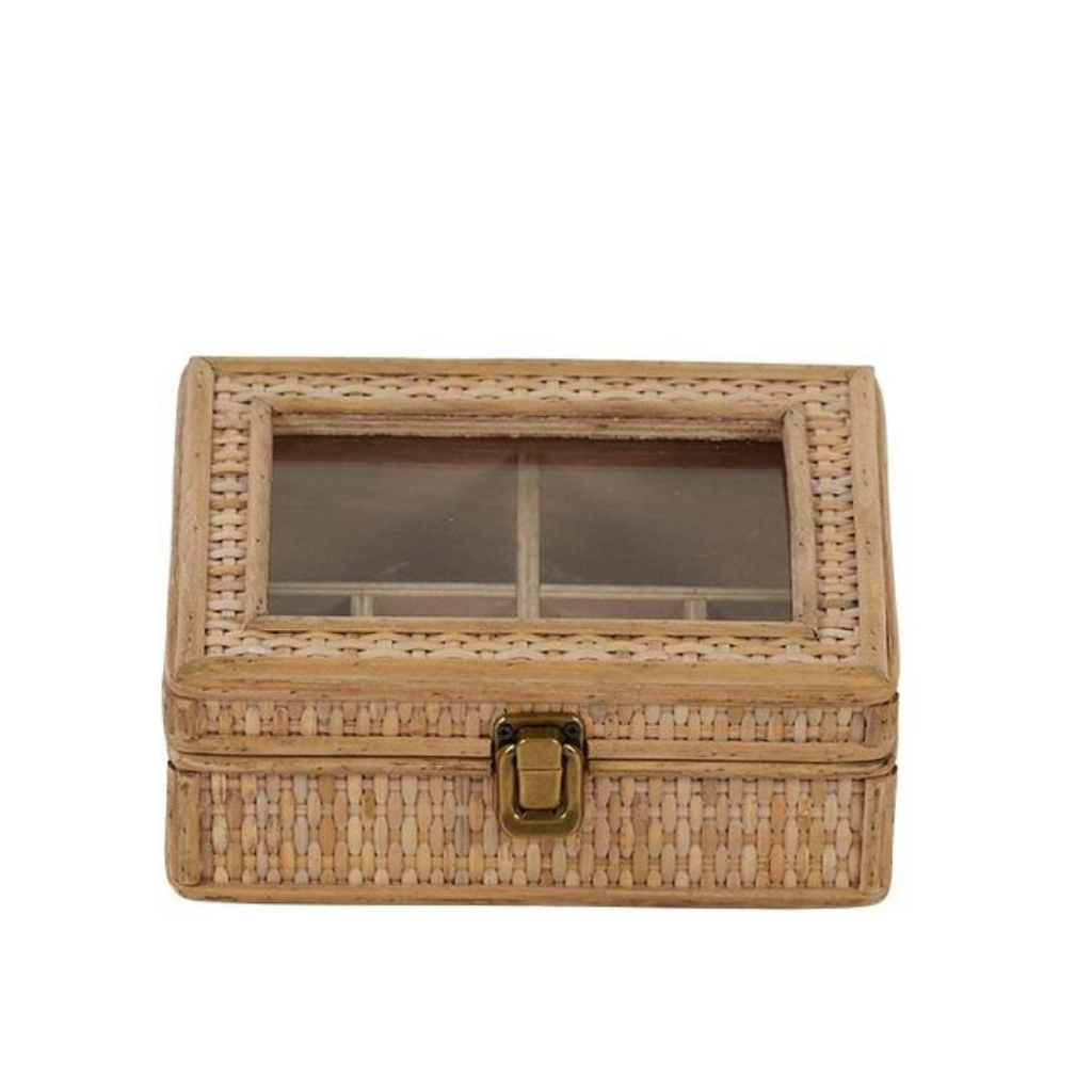 Our Rattan Weave Jewellery Box in small is a gorgeous piece to have set on your beauty desk or basin. The natural woven rattan detailing with a metal lock bring this jewellery box together. 20x15x8cm.| Bliss Gifts &amp; Homewares | Unit 8, 259 Princes Hwy Ulladulla | South Coast NSW | Online Retail Gift &amp; Homeware Shopping | 0427795959, 44541523