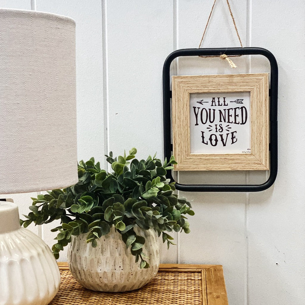 Relive your favourite memories by displaying them in our contemporary Theo Hanging Photo Frame. 20 x 16cm. Frame itself 4x4 inch or 10x10cm. Metal and wood.| Bliss Gifts & Homewares | Unit 8, 259 Princes Hwy Ulladulla | South Coast NSW | Online Retail Gift & Homeware Shopping | 0427795959, 44541523