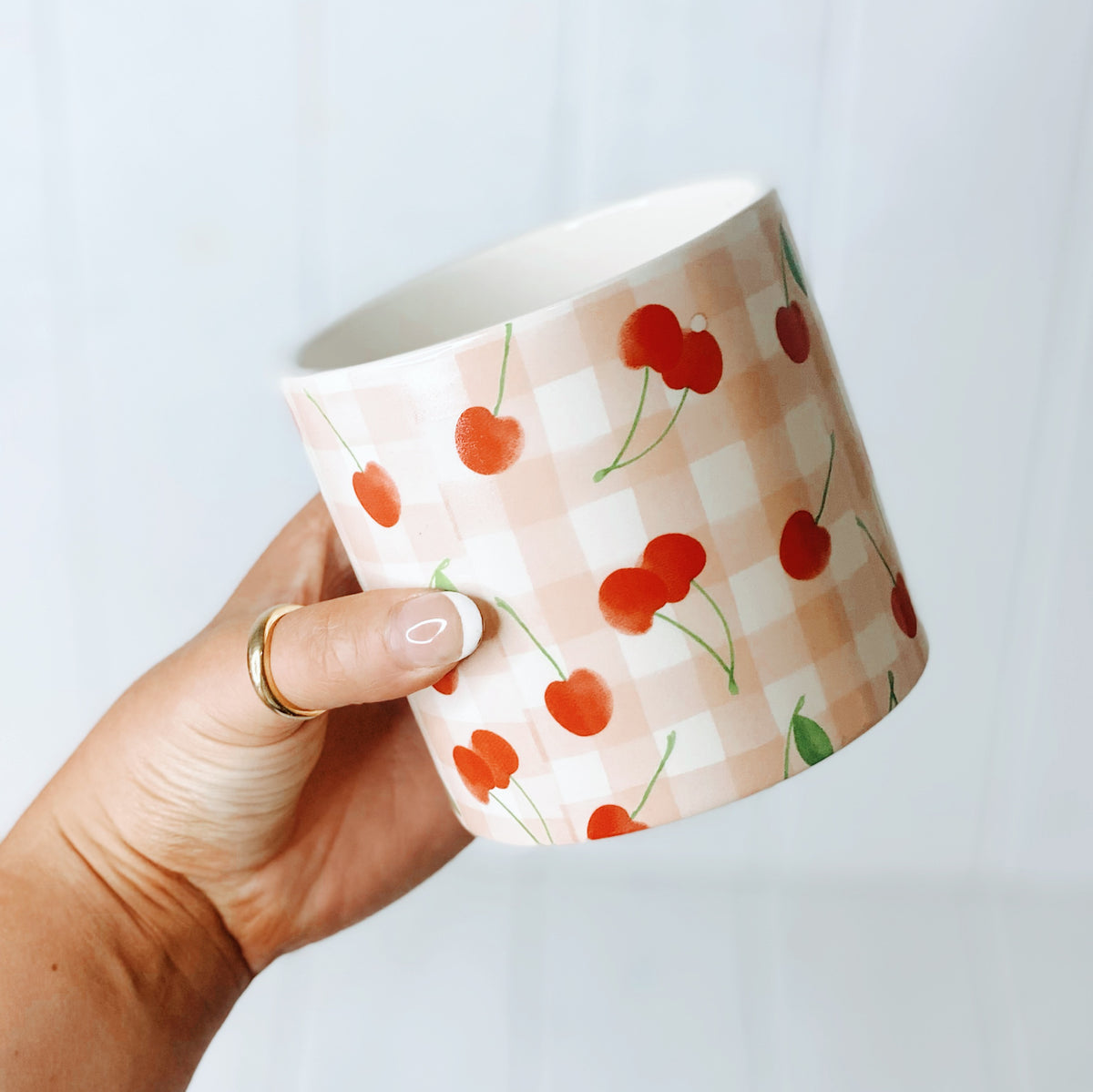 Our gorgeous Tutti Frutti Ceramic Pots create a unique style with bold colours featuring gingham patterns and summer fruits. These pots are perfect to help transform your indoor or outdoor garden with beautiful bright colours. Available in 4 styles. 10x10cm. | Bliss Gifts &amp; Homewares | Unit 8, 259 Princes Hwy Ulladulla | South Coast NSW | Online Retail Gift &amp; Homeware Shopping | 0427795959, 44541523