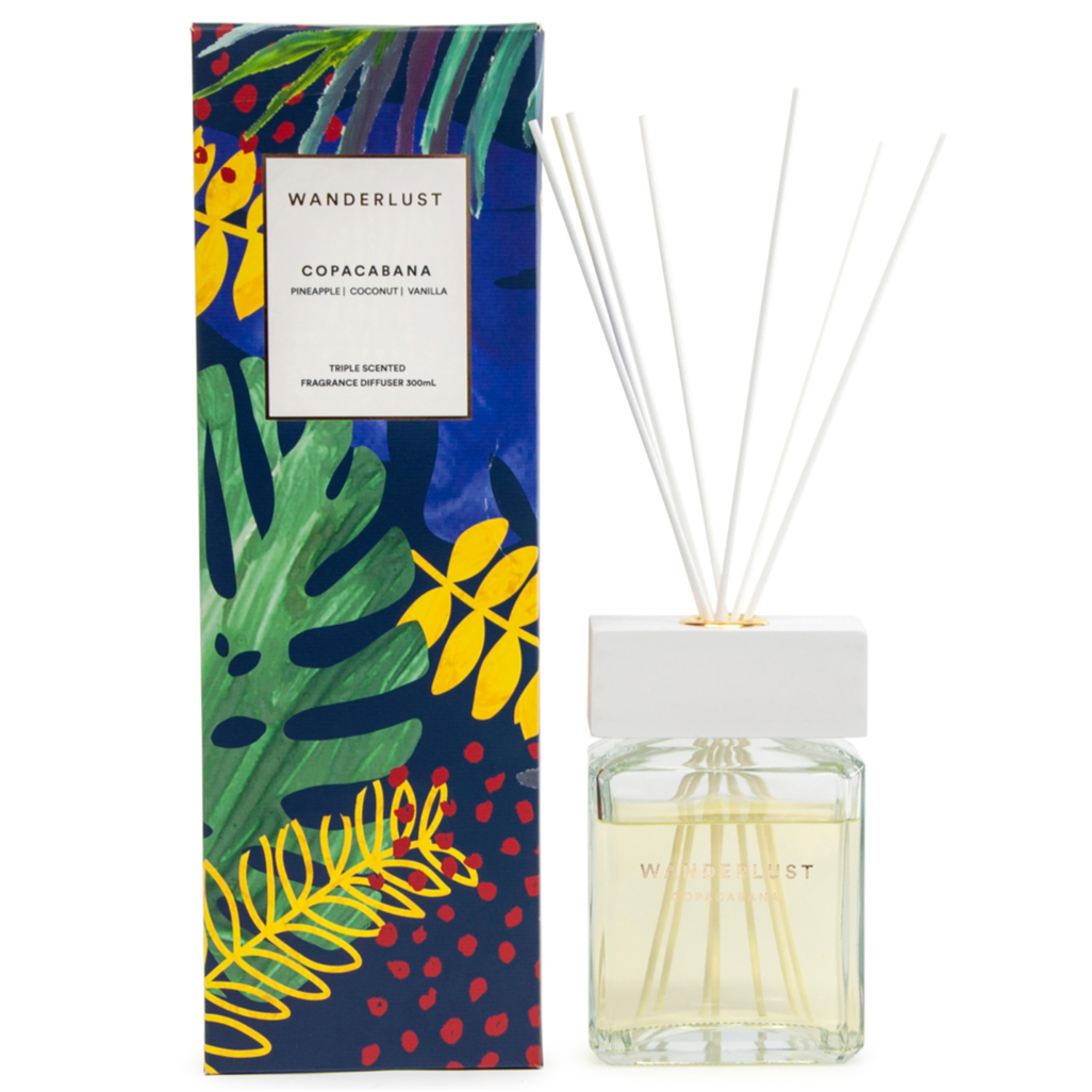 From Salt&Pepper''s WANDERLUST collection is this colourfully packaged 300ml COPACOBANA diffuser and cotton stick set filled with an energetic blend of pineapple, coconut and vanilla. European-sourced essential oils. Shop online or instore. AfterPay available. Australia wide Shipping. | Bliss Gifts & Homewares | Unit 8, 259 Princes Hwy Ulladulla | South Coast NSW | 0427795959, 44541523