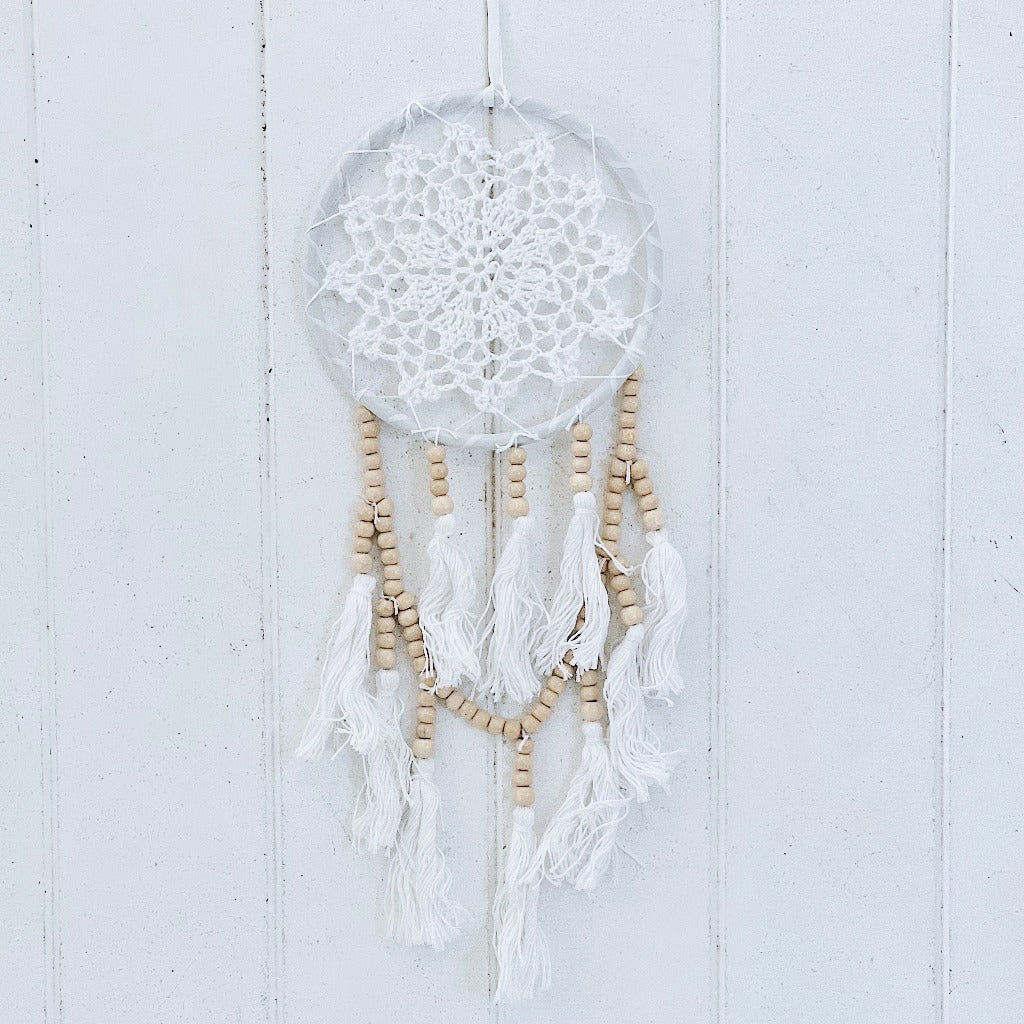 Blissful White Dream Catcher